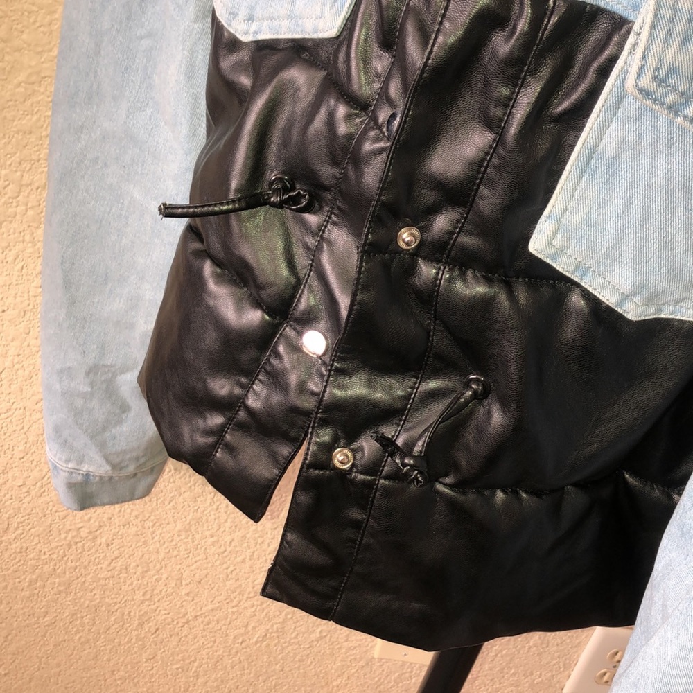 Fashion Nova Blue Jean Black Puffer Jacket - Picture 10 of 17